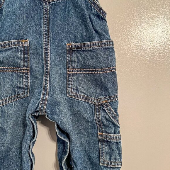 OshKosh B'gosh Denim Overall Bibs Size 12 Months - Picture 7 of 8